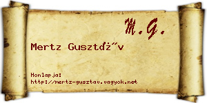 Mertz Gusztáv névjegykártya