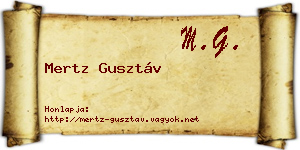 Mertz Gusztáv névjegykártya